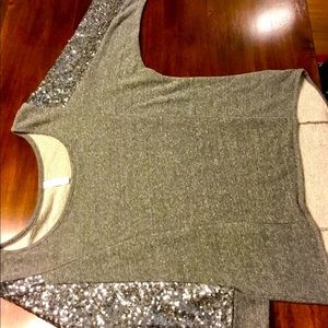 BOGO 1/2 OFF SZ SP Xhilaration Grey Sequins 3/4 Sleeved SweatShirt